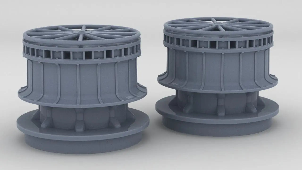 1/128 DKM Bismarck Deck Fantail Capstan Set (2pcs) - distefan 3d print