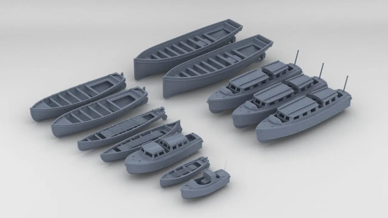 1/128 HMS Hood - Safe Boats Set (12pcs) - distefan 3d print