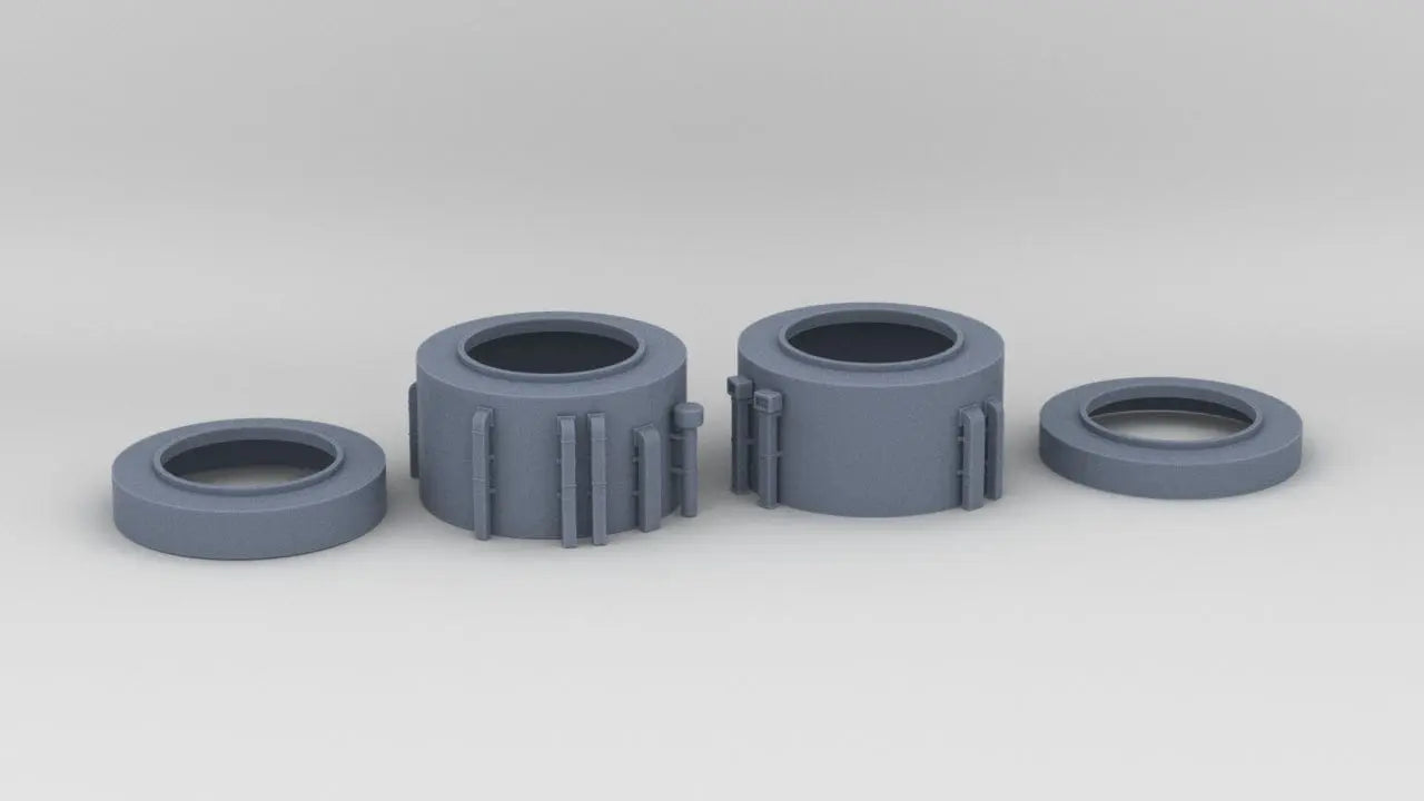 1/128 HMS Hood Twin 15 in 381mm Gun Barbette Set (4pcs) - distefan 3d print