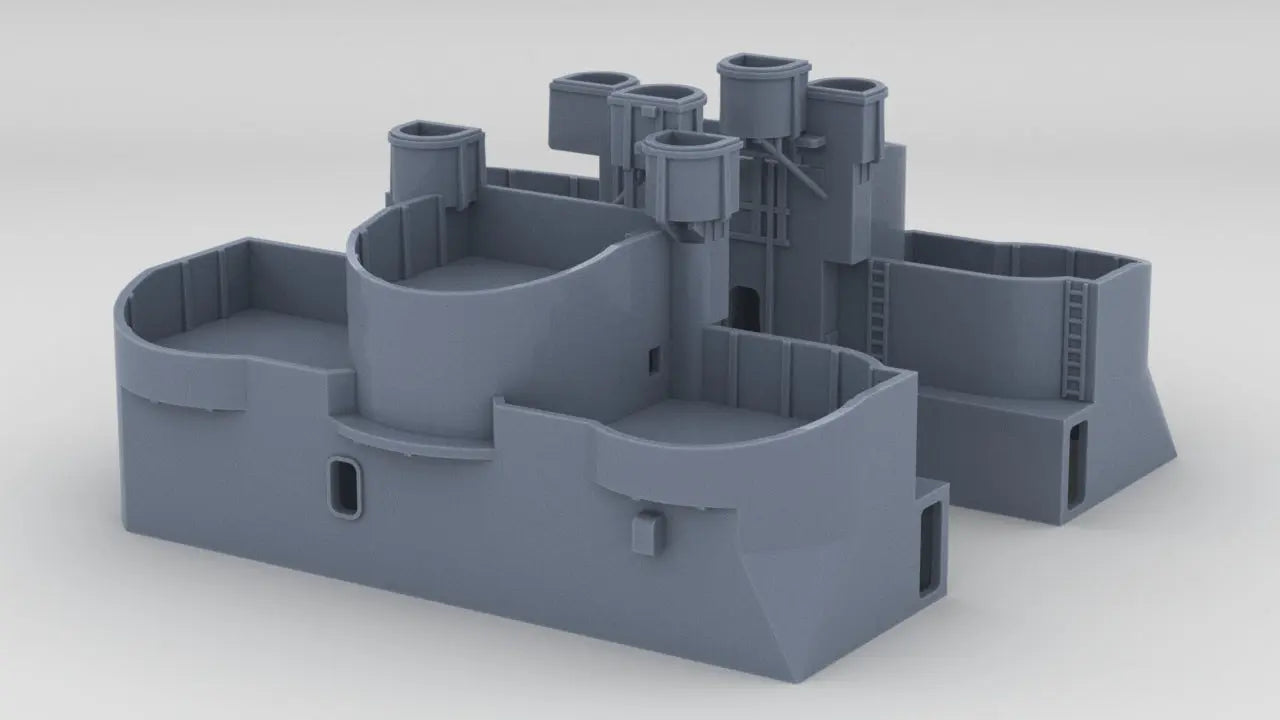 1/128 USS Missouri (BB-63) Amidships 40mm Tubs Set Resin3Dinteractive