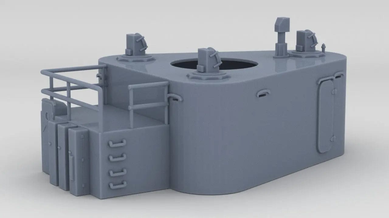 1/128 DKM Bismarck Forward Housing 10.5m RF - distefan 3d print