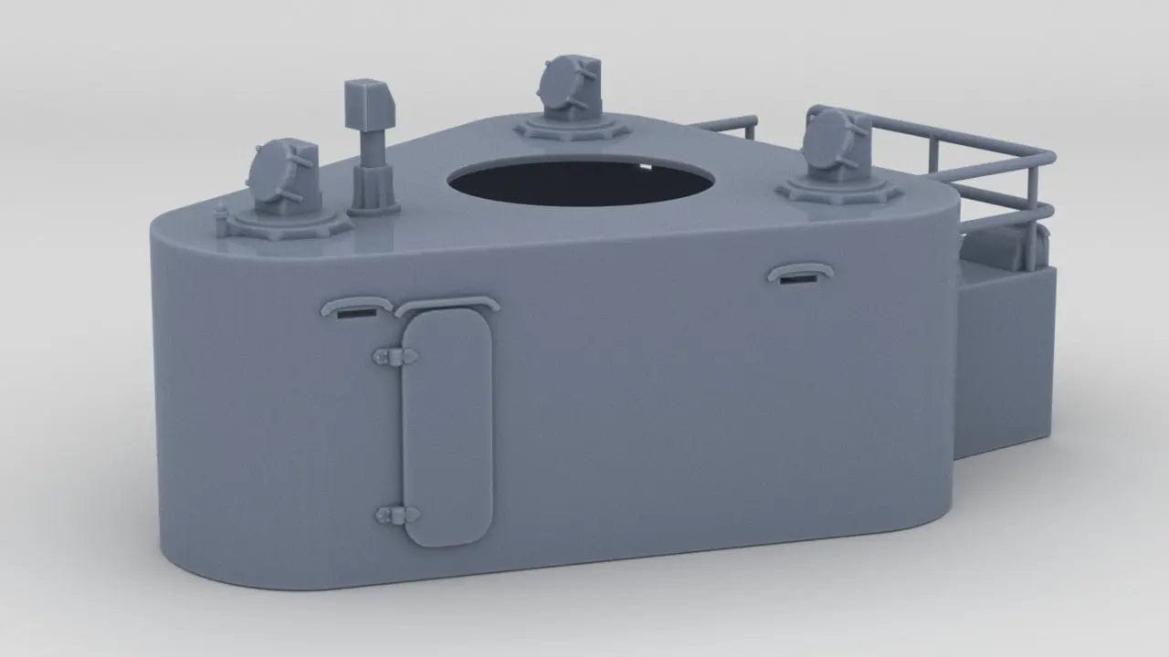 1/128 DKM Bismarck Forward Housing 10.5m RF - distefan 3d print