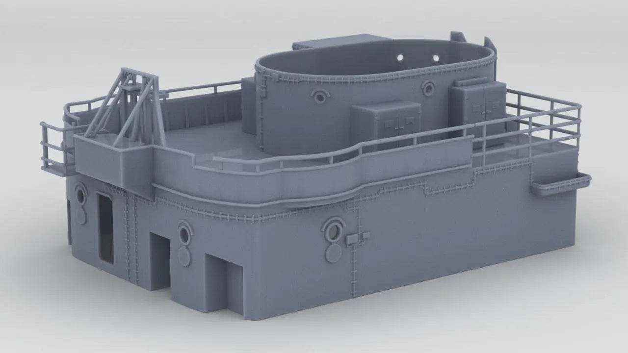 1/128 DKM Bismarck Forward Upper Mast Deck 5 - distefan 3d print