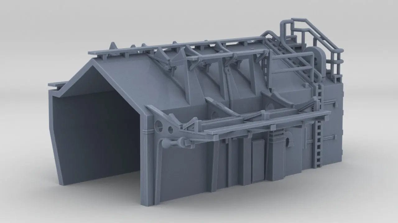 1/128 DKM Bismarck Hangar Port - distefan 3d print