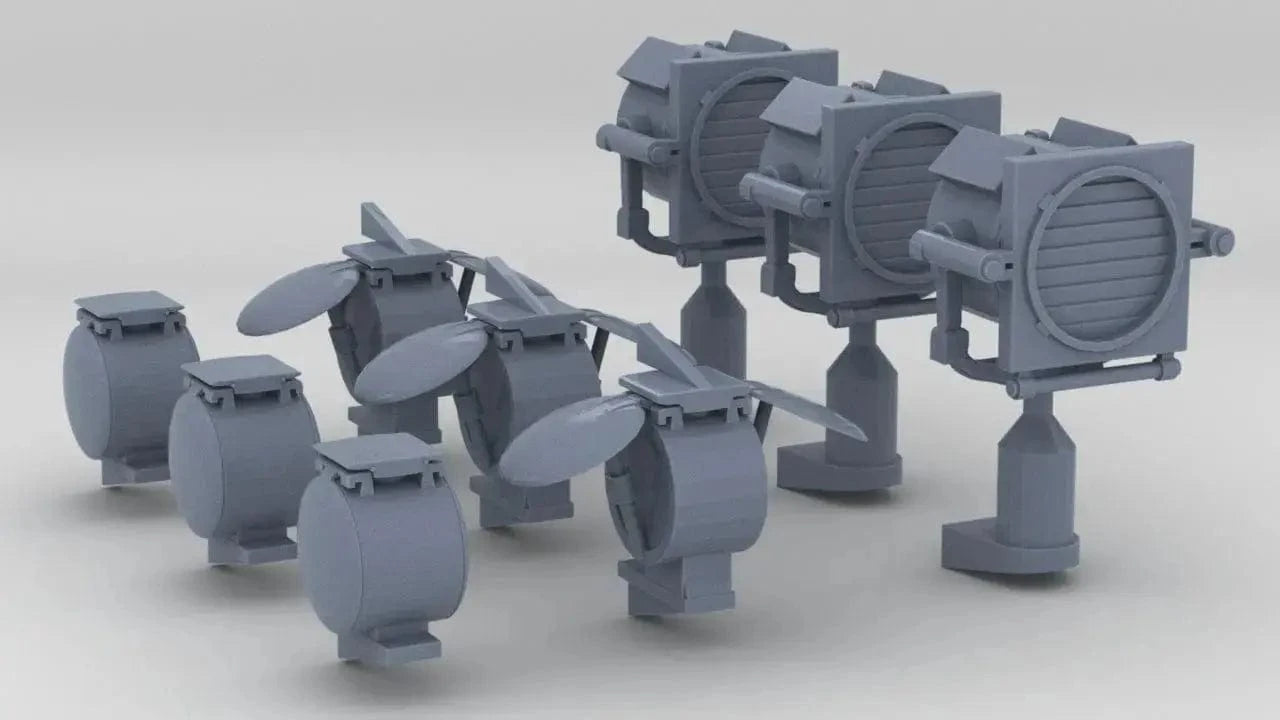 1/128 DKM Signal Lamp & Loudspeaker Set (9pcs) - distefan 3d print