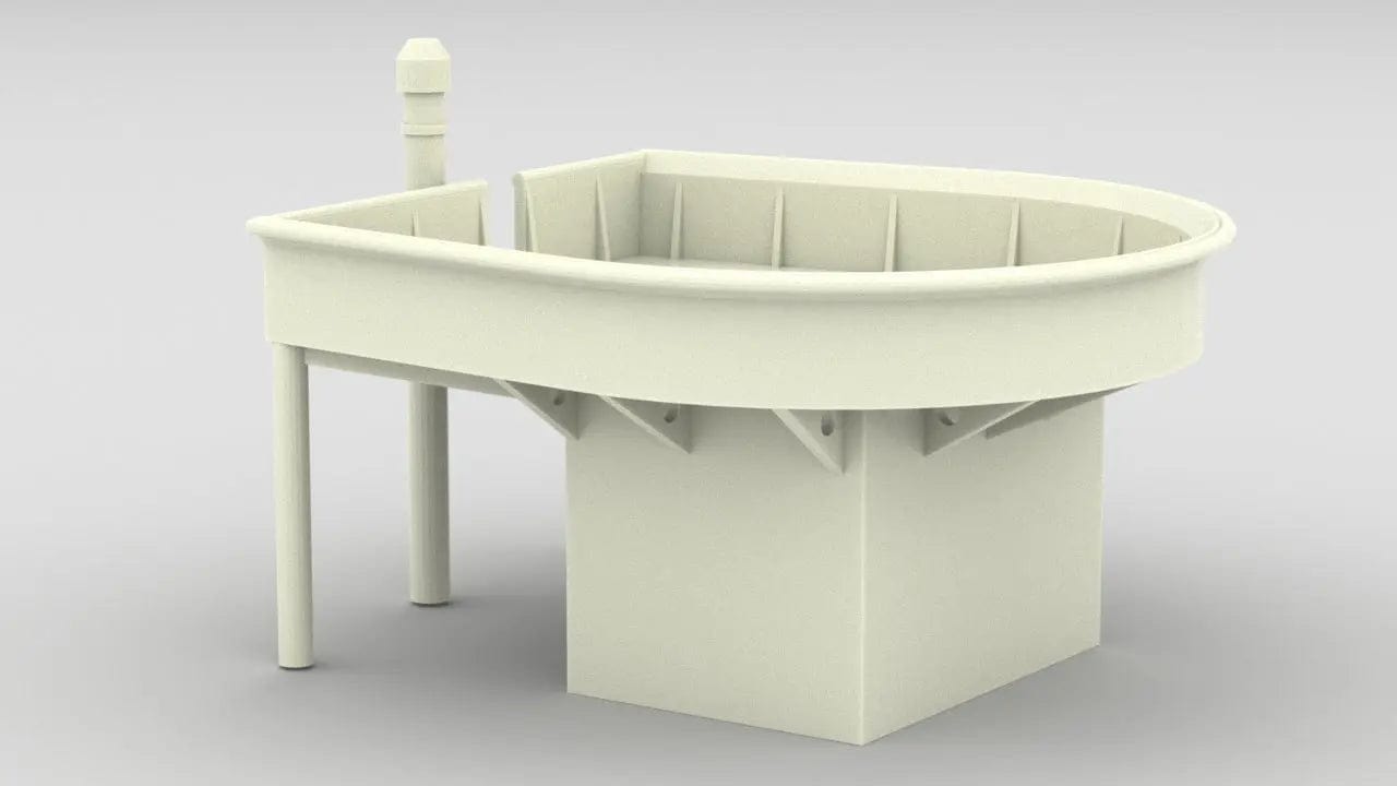 1/128 HMS Hood - Aft Deck 1 Housing - distefan 3d print