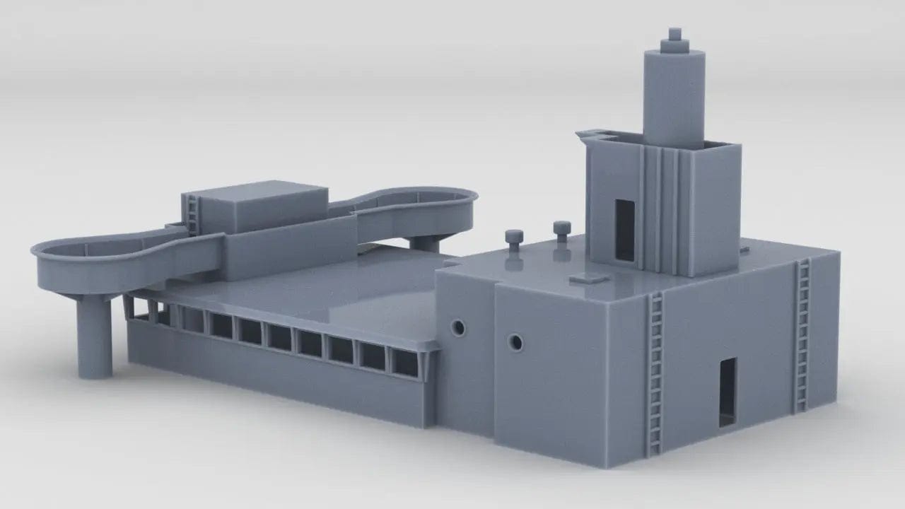 1/128 HMS Hood - Amidships Deck 1 Housing Funnel - distefan 3d print