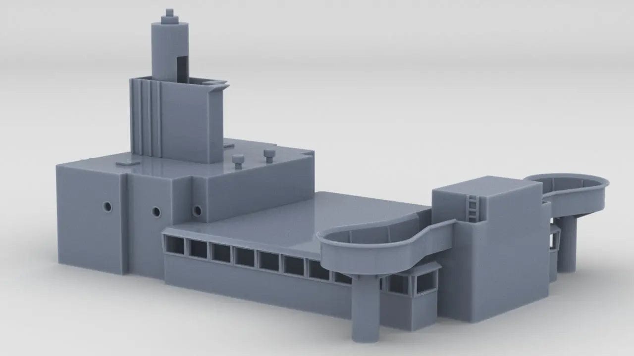 1/128 HMS Hood - Amidships Deck 1 Housing Funnel - distefan 3d print