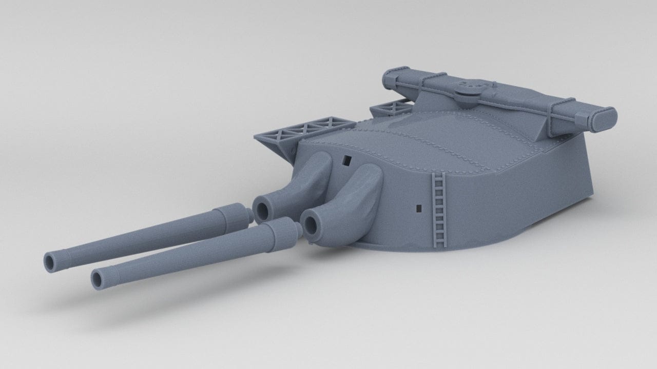 1/128 HMS Hood Twin 15 in 381mm Gun "X" Set - distefan 3d print