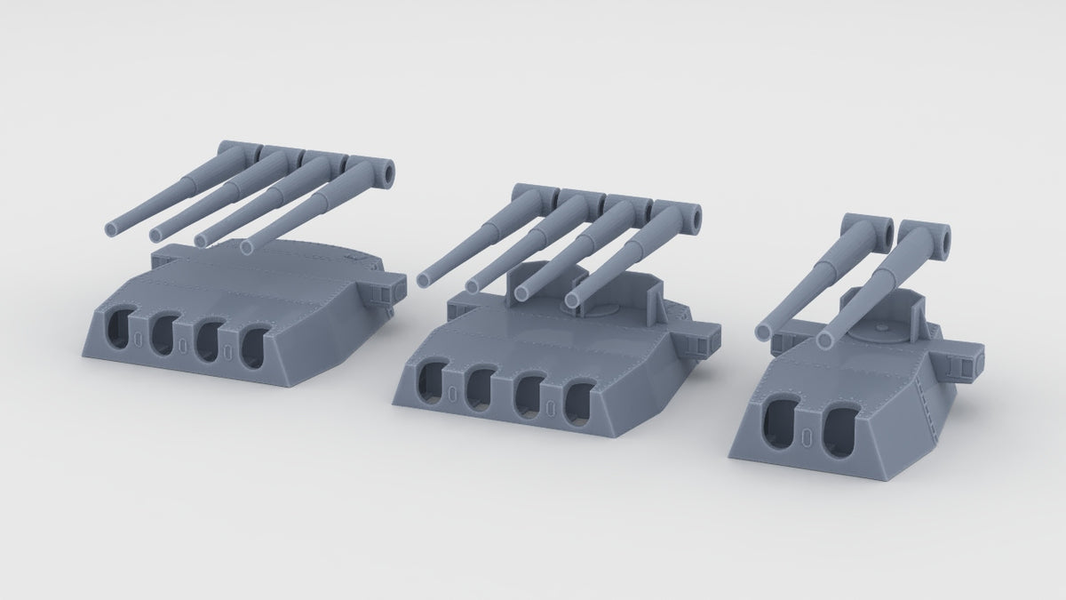 1/128 HMS King George V 14in Turrets Set (3pcs) - distefan 3d print