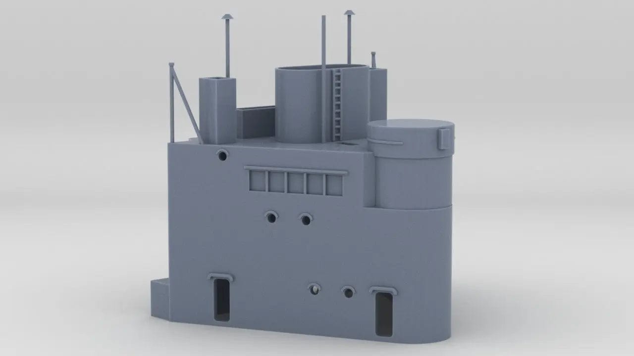 1/128 HMS Warspite Superstructure Aft Deck - distefan 3d print