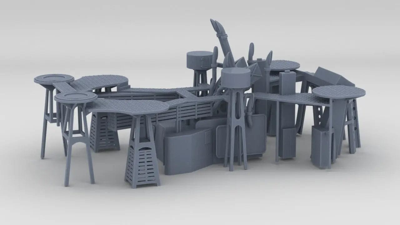 1/128 IJN Takao Structure Amidships Funnel Platforms - distefan 3d print