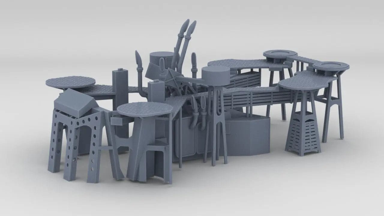 1/128 IJN Takao Structure Amidships Funnel Platforms - distefan 3d print