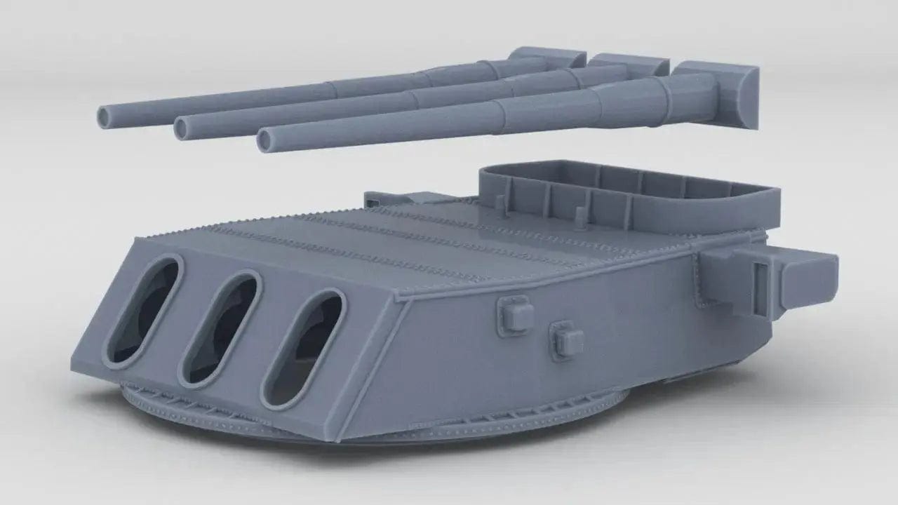 1/128 USS Iowa (BB-61) - 16 in (406 mm)/50 Cal Mk7 Turret B - distefan 3d print