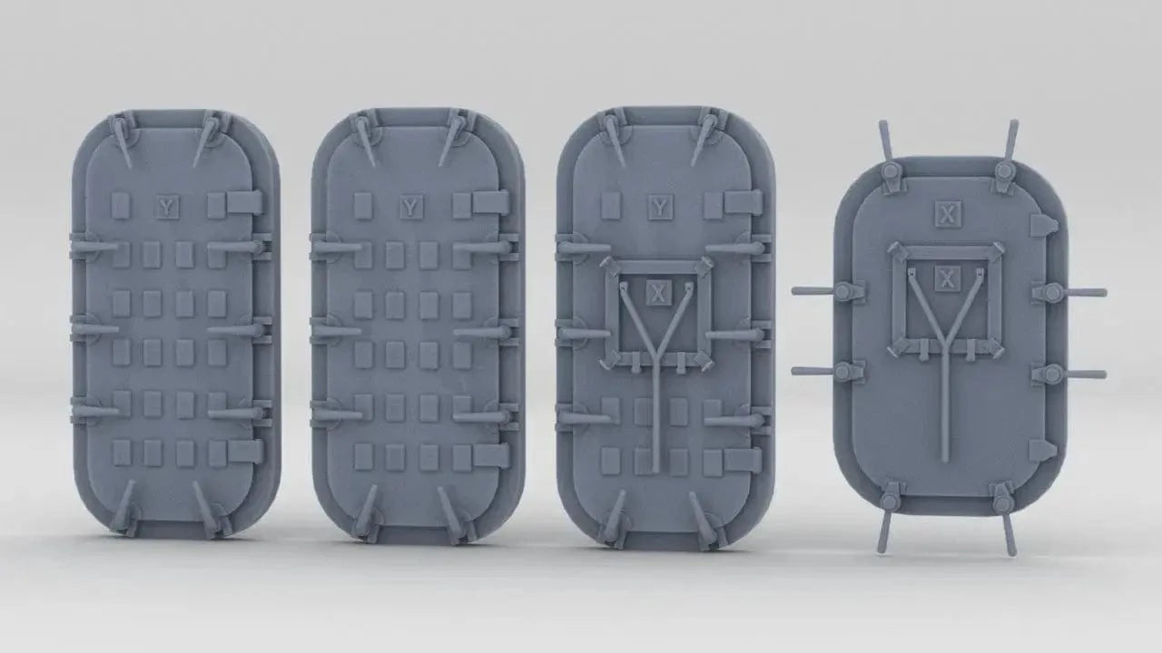 1/128 USS Iowa BB-61 Doors for Forward Barbette House Set (4pcs) - distefan 3d print