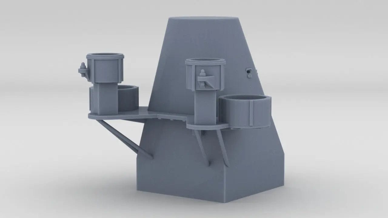 1/128 USS Missouri (BB-63) Aft Deck 3 Rangefinder House - distefan 3d print