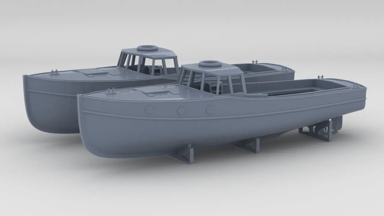 1/144 DKM 11m Launch Boat Set (2pcs) Resin3Dinteractive