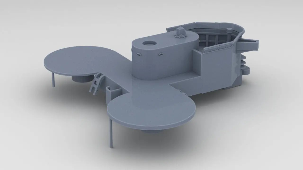 1/144 DKM Lutzow Aft Superstructure - distefan 3d print