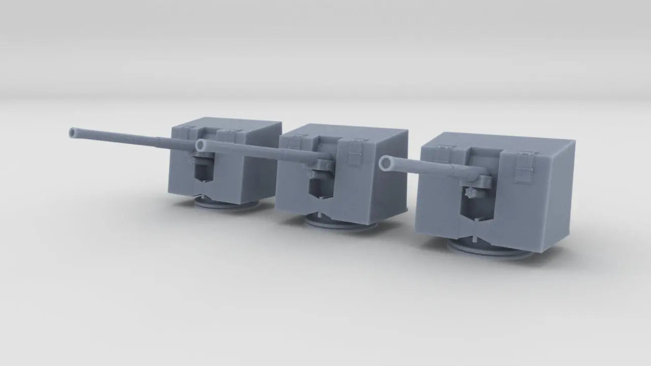 1/144 HMS 4.7"/45 (12cm) QF Mark IX Naval Gun Set (3pcs) Resin3Dinteractive