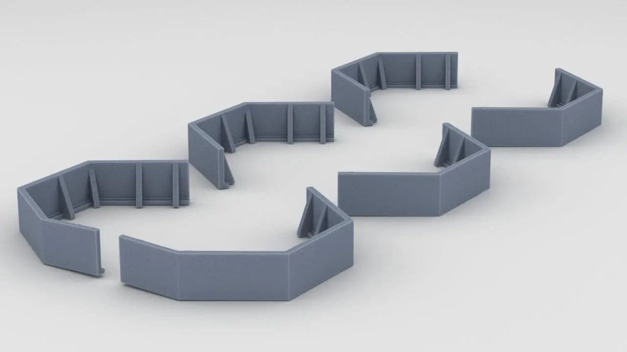 1/144 IJN Yamato Forward Deck Shield 25mm Triple Gun Set (6pcs)- distefan 3d