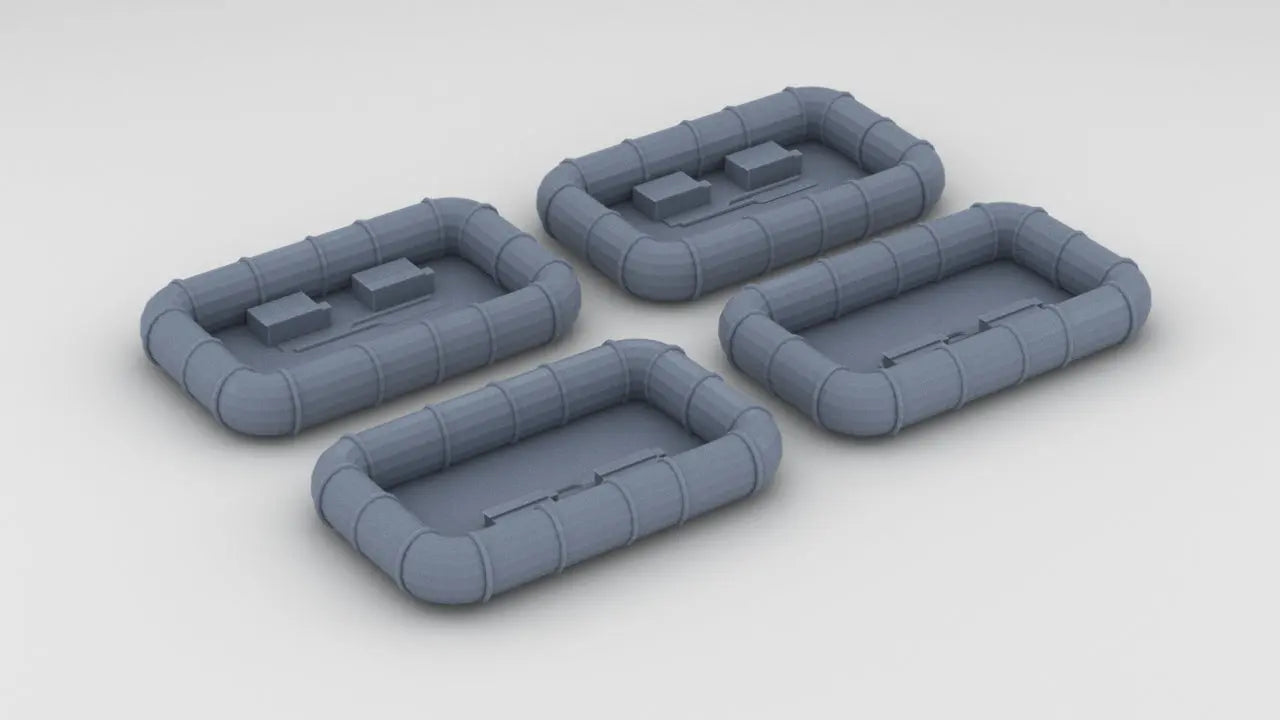 1/144 USS Saucy PG-65 Life Rafts Set (4pcs) - distefan 3d print