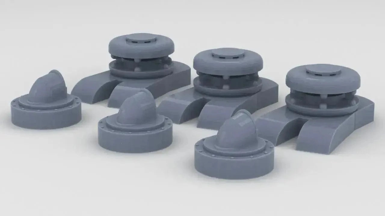 1/144 HMS Rodney Chain Bow Stopper-Howse Pipe Set (6pcs) - distefan 3d print