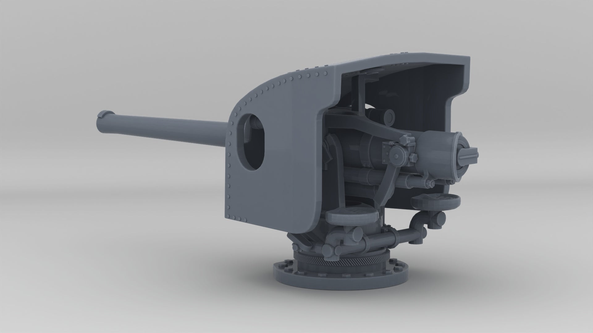1/144 USN 4-inch/50 Cal. (10.2 cm) Deck Gun w/ Shield - distefan 3d print