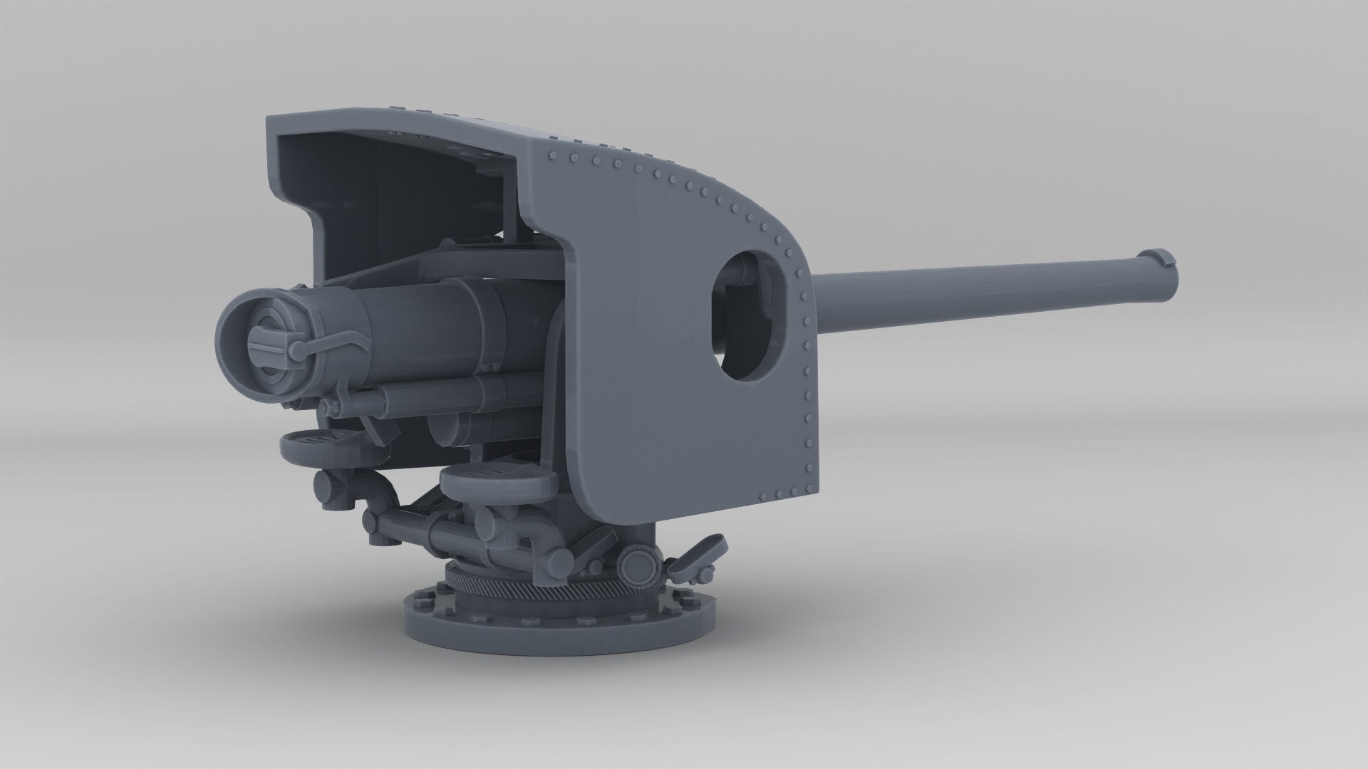 1/144 USN 4-inch/50 Cal. (10.2 cm) Deck Gun w/ Shield - distefan 3d print
