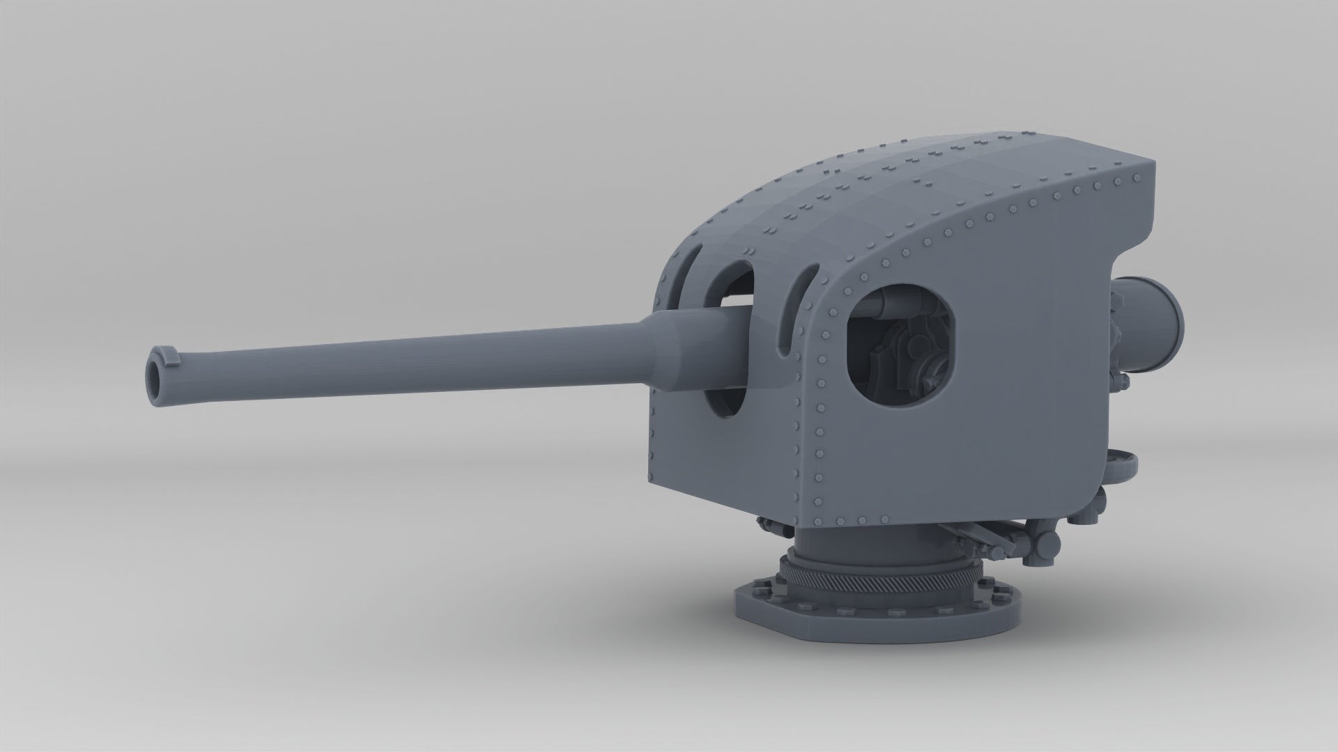 1/144 USN 4-inch/50 Cal. (10.2 cm) Deck Gun w/ Shield - distefan 3d print