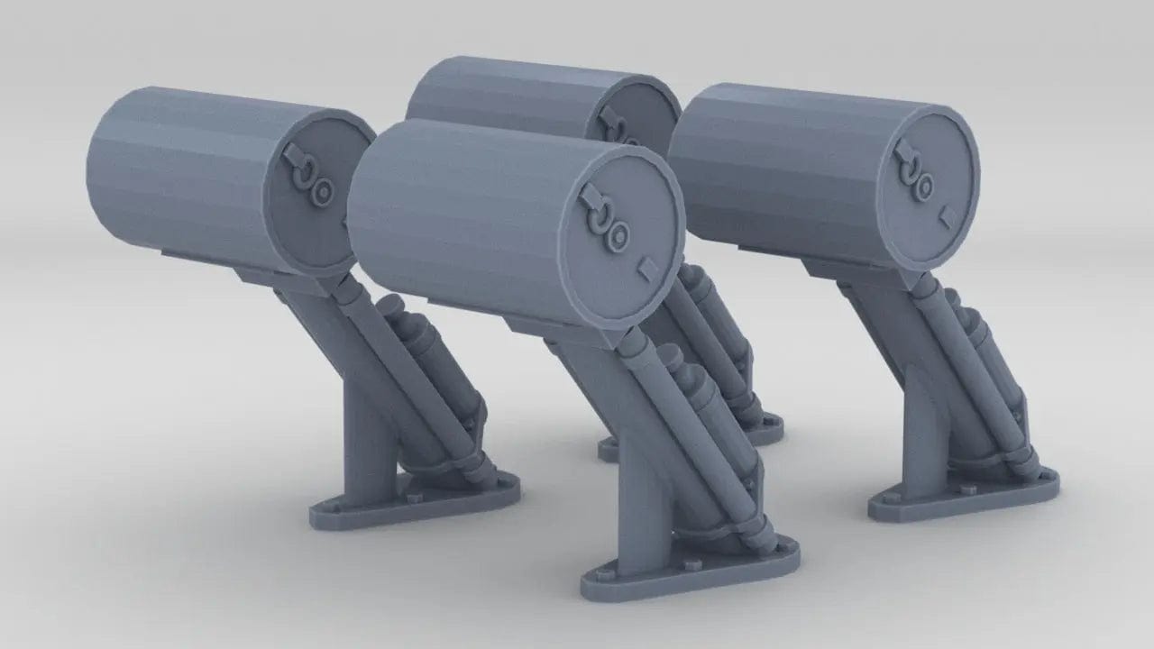 1/144 USN K-Gun Depth Charge Set (4pcs) - distefan 3d print