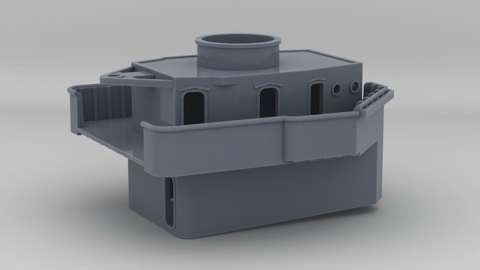 1/144 USS Fletcher Square Bridge Deck w/ Pilot House - distefan 3d print