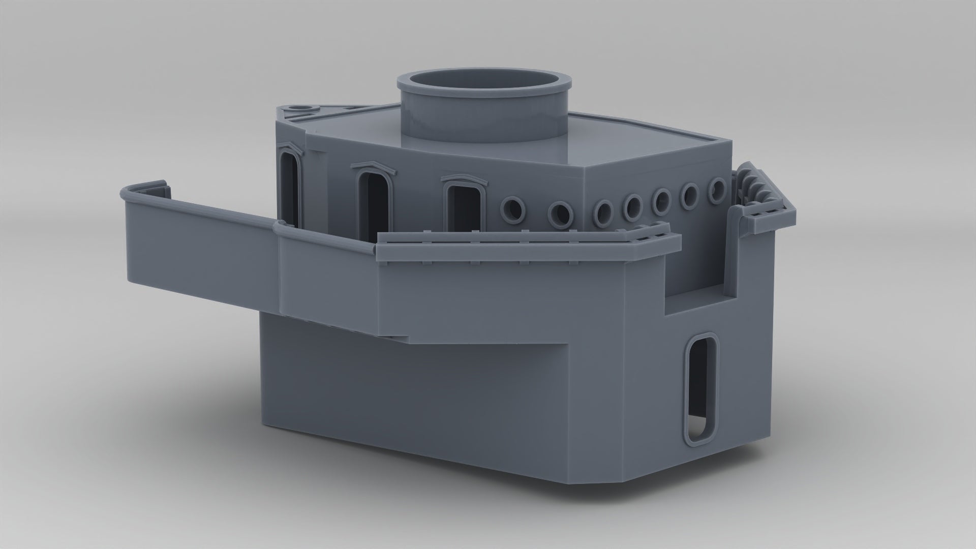 1/144 USS Fletcher Square Bridge Deck w/ Pilot House - distefan 3d print