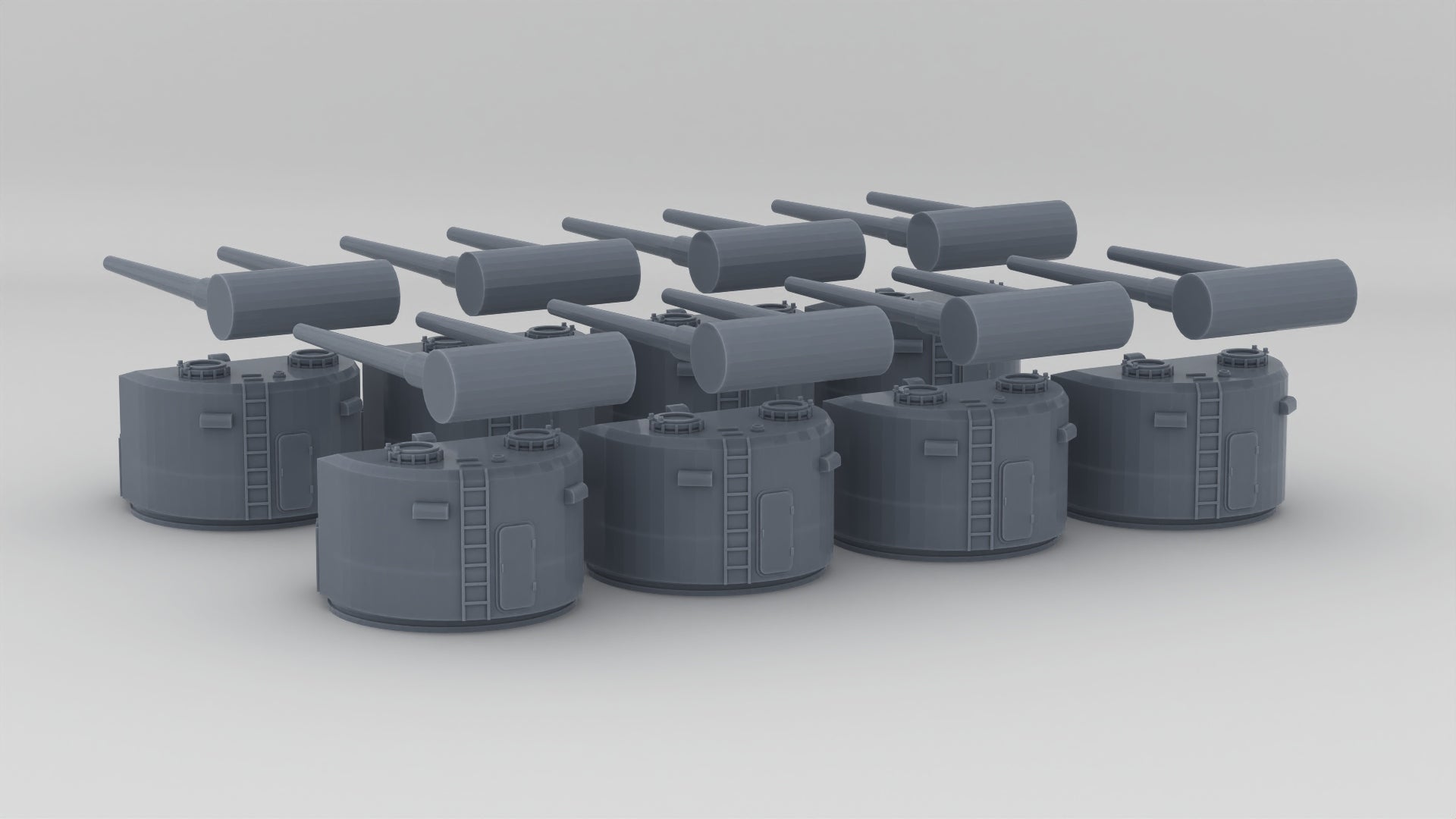 1/150 RN Twin QF 5.25-inch (133 mm) Gun Set (8pcs) - distefan 3d print