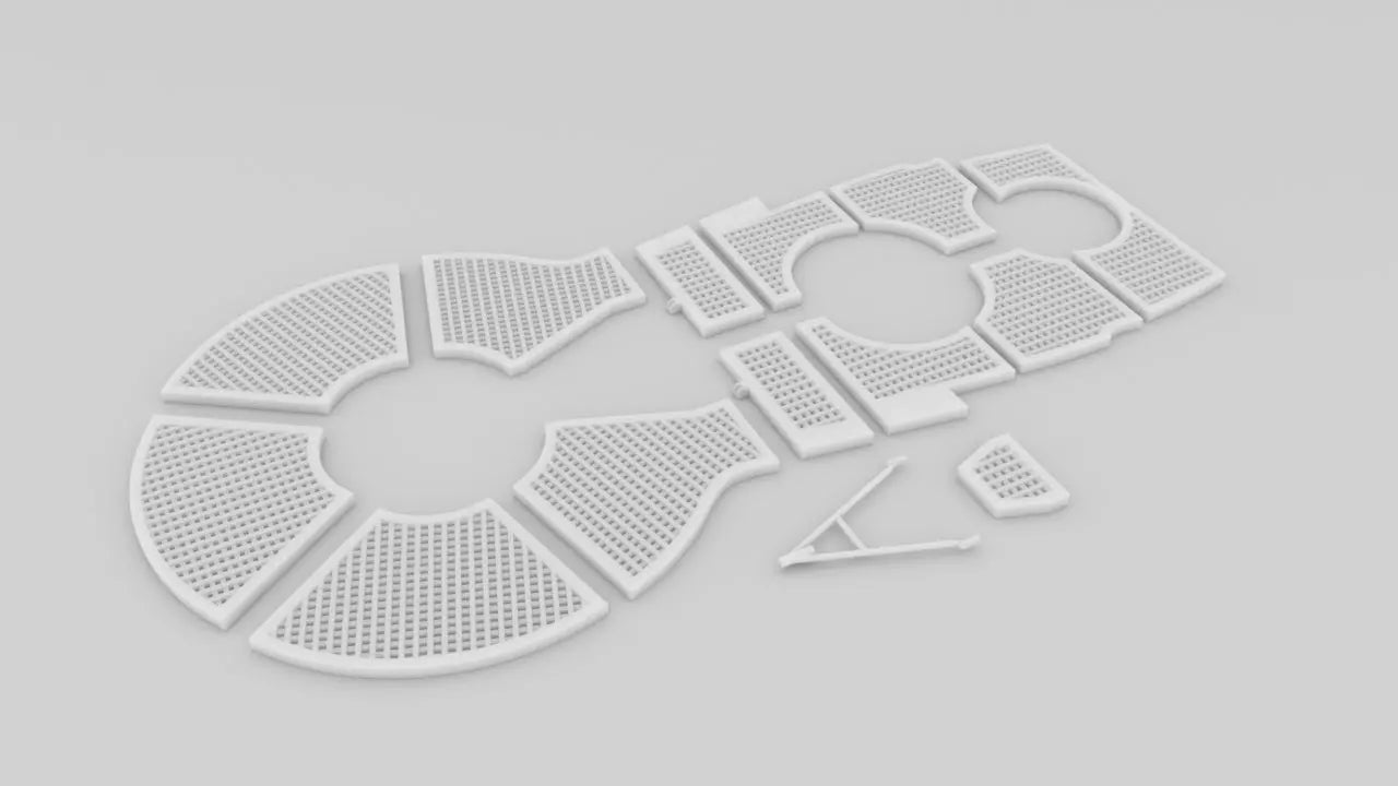 1/16 DKM Uboot VIIB Conning Tower Deck Panels Set 3dspro