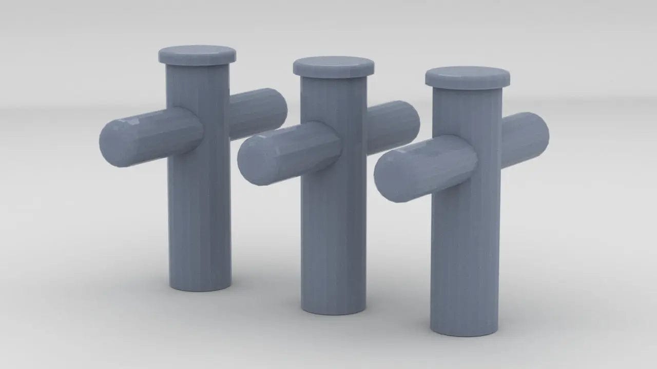 1/16 USS PCF Bollard Set (3pcs) - distefan 3d print
