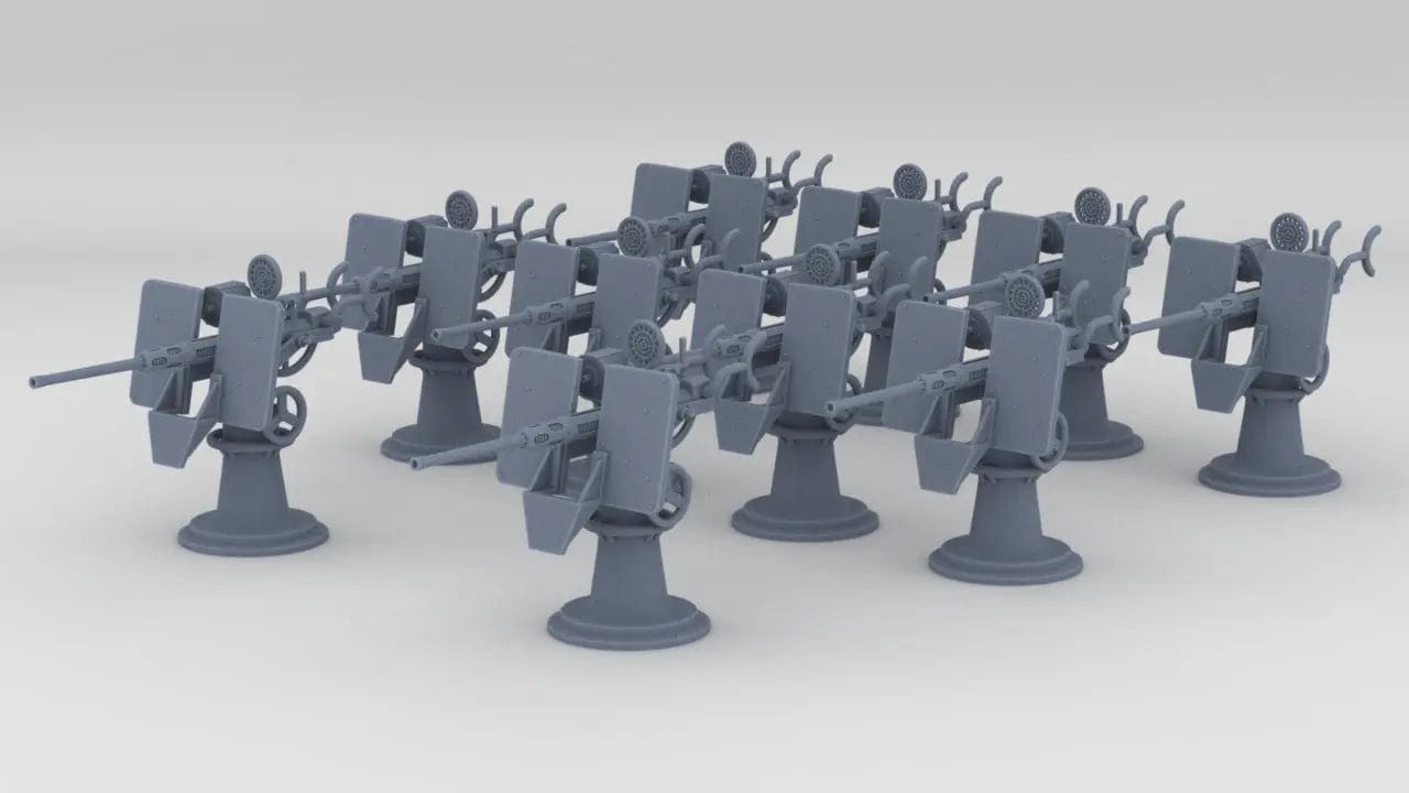 1/160 USN 20mm Oerlikon Mk4 w/ Air Power Shield Set (10pcs) - distefan 3d print