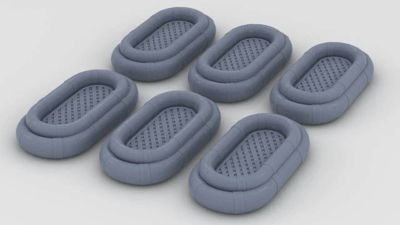 1/172 USN Two Life Raft Oval Set (6pcs) - distefan 3d print
