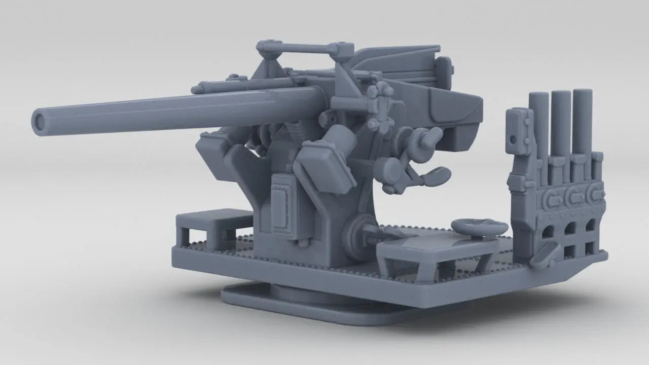 1/192 USN 5-inch 25 (12.7 cm) Deck AA Gun Resin3Dinteractive