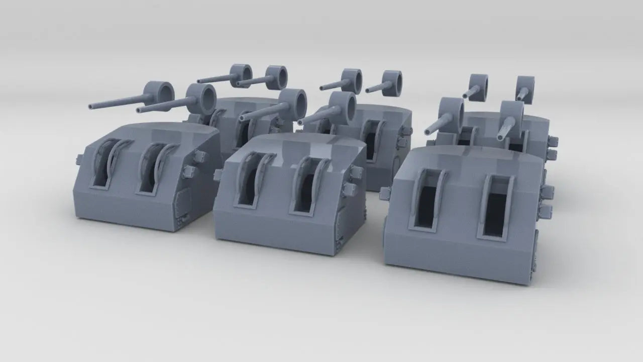 1/192 USN 5"/38 cal. Mk.12 Twin Mounts Set (6pcs) Resin3Dinteractive