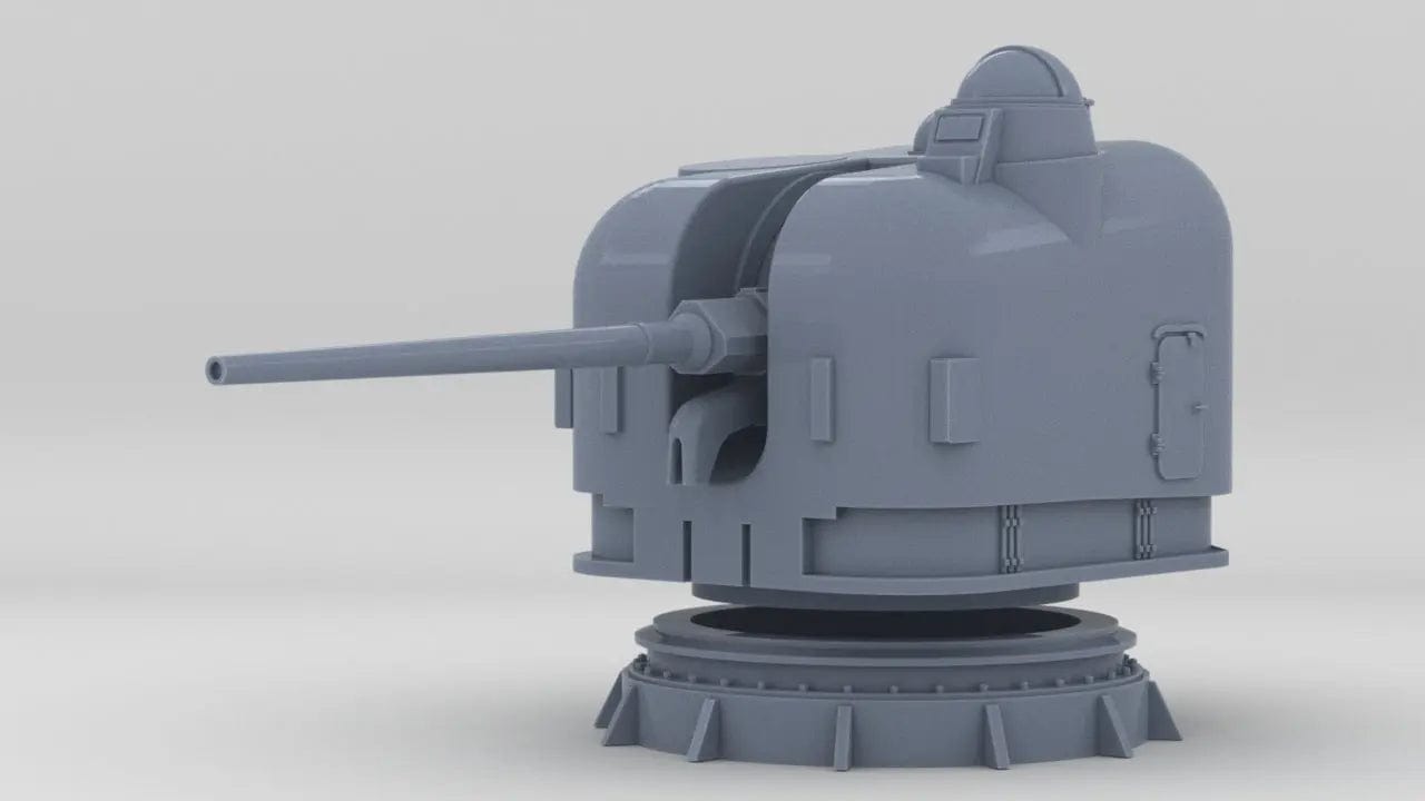 1/192 USN 5"/54 cal. Mk.42 "Frog-Eye" Mount Kit - distefan 3d print