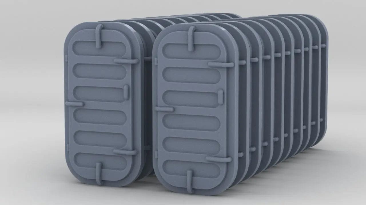 1/192 USN Door Watertight w. Frame R-Side v3 Set (20pcs) - distefan 3d print
