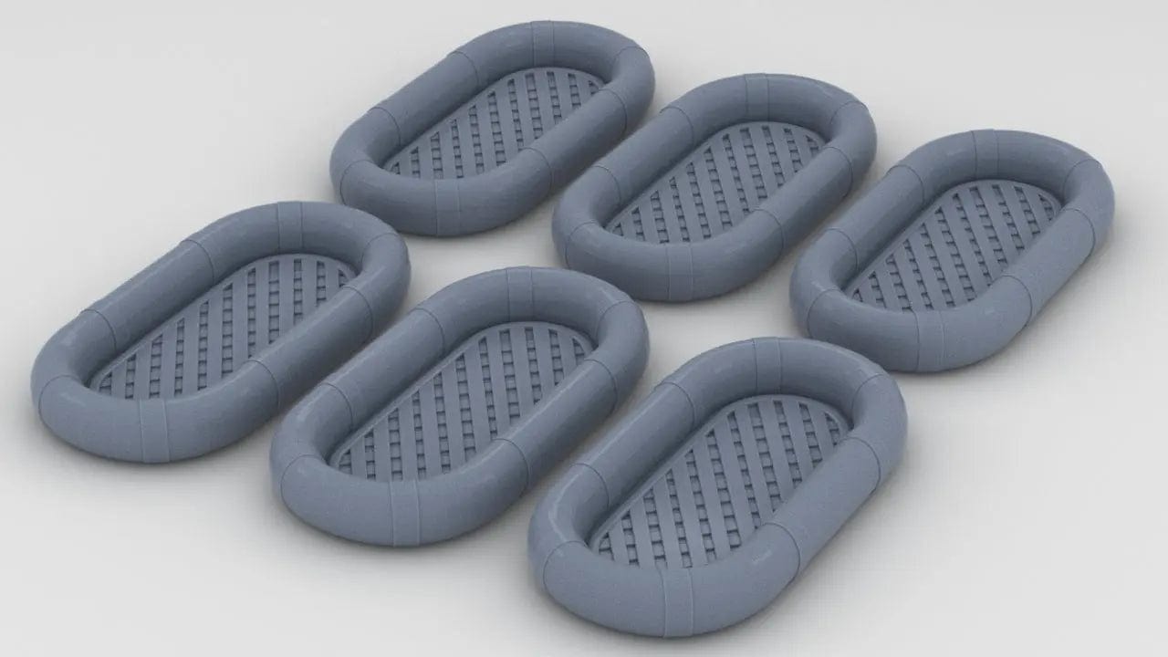 1/192 USN Life Raft Oval 25 Man Set (6pcs) - distefan 3d print