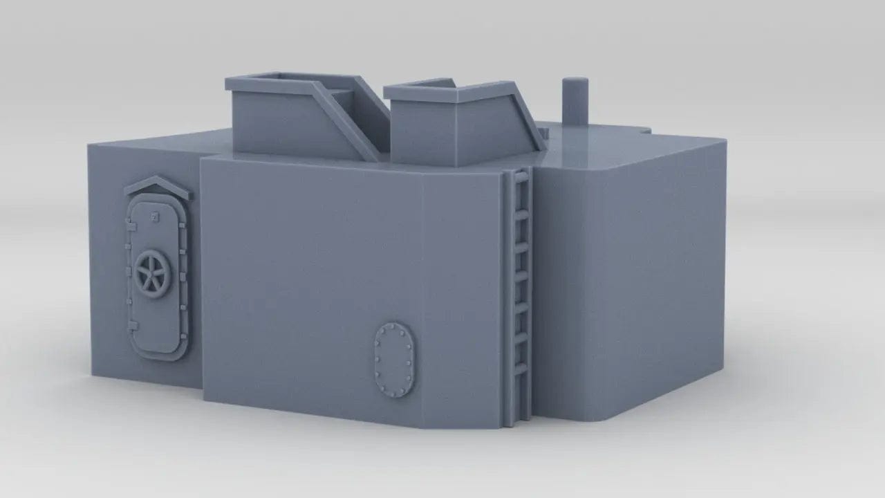 1/192 USS BB59 Turret A Barbette House - distefan 3d print