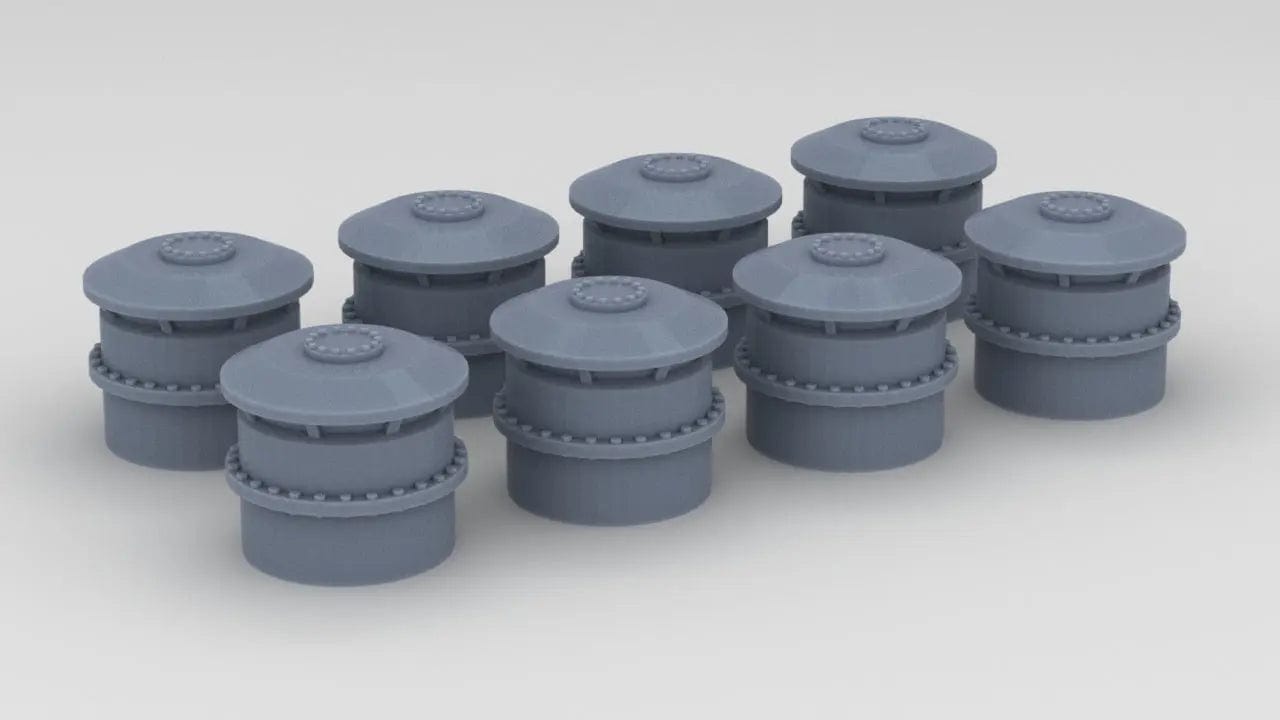 1/192 USS BB59 Vent Small Set (8pcs) - distefan 3d print