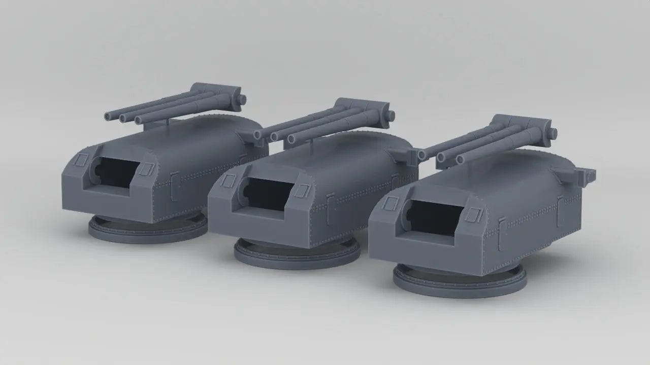 1/192 USS Northampton-class 8"/55 cal. Turrets Set (3pcs) - distefan 3d print