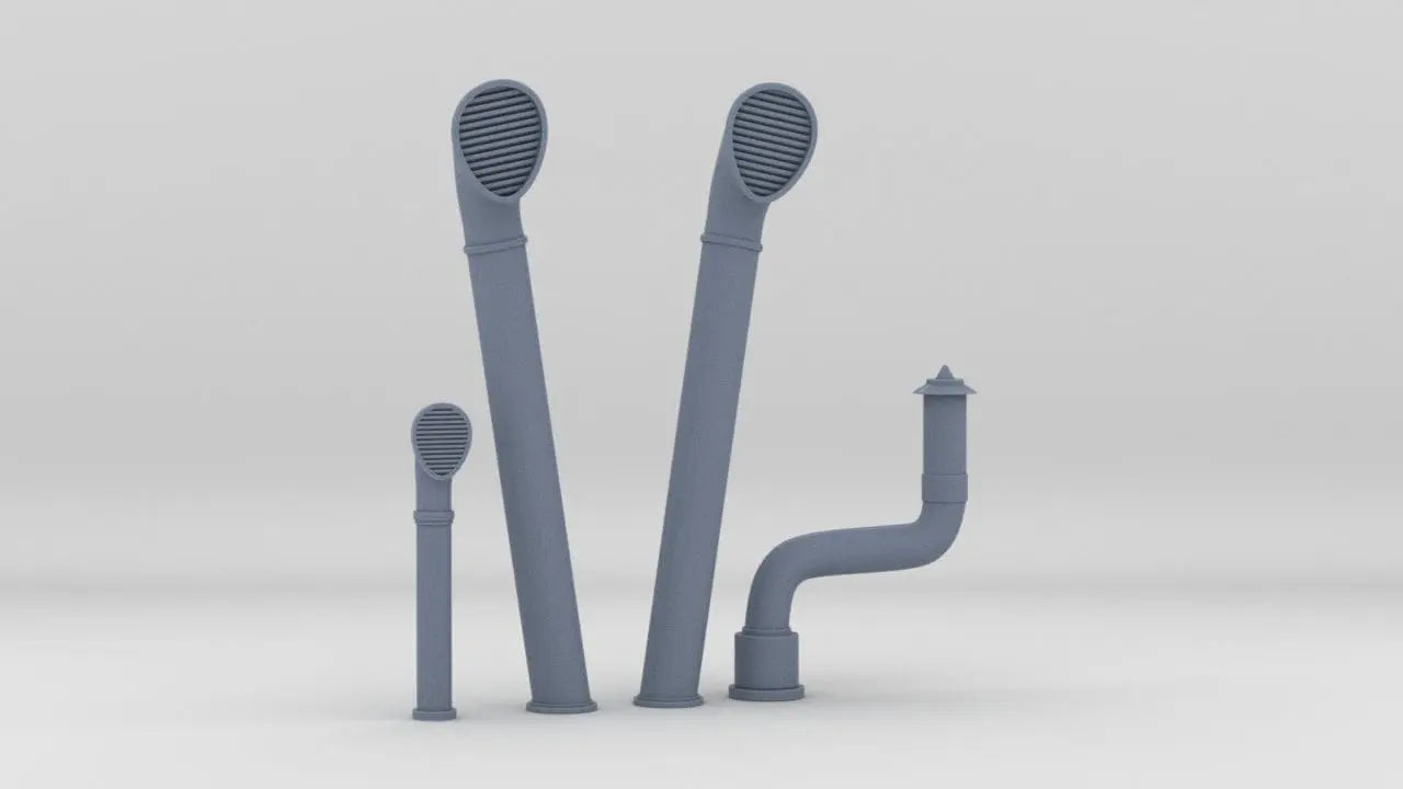 1/20 DKM Schnellboot Amidships Vent Pipes Set (4pcs) - distefan 3d print