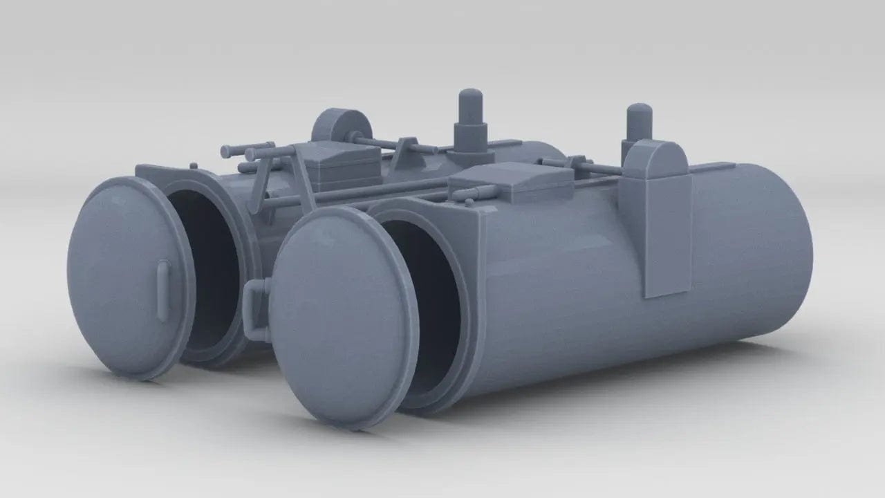 1/20 DKM Schnellboot S-100 Torpedo Tubes Set (2pcs) - distefan 3d print