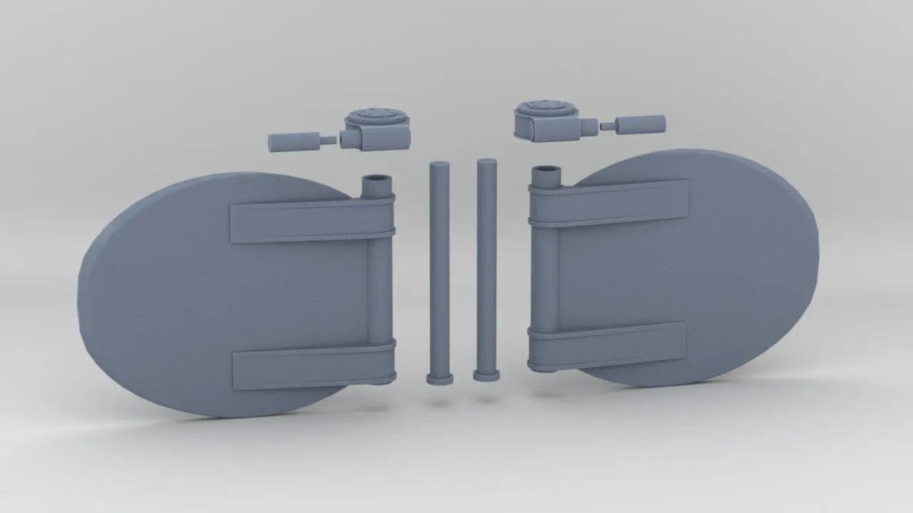 1/20 DKM Schnellboot Torpedo Tube Door Set - distefan 3d print