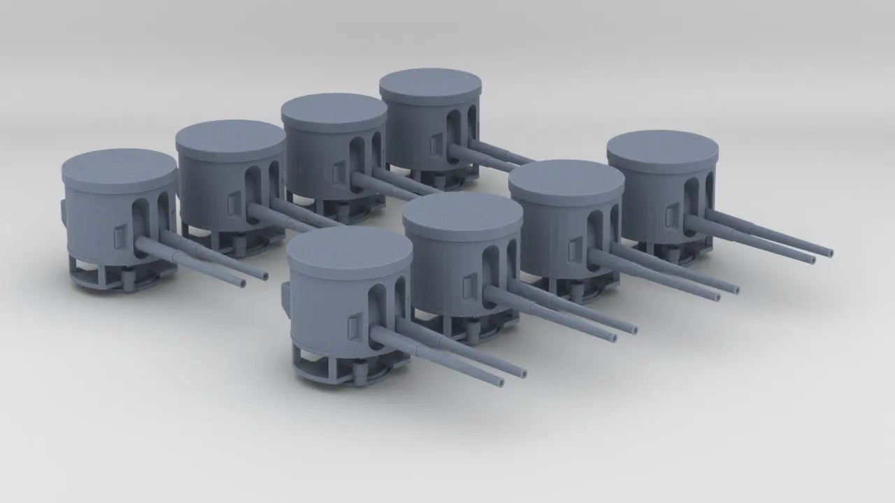 1/200 DKM Graf Zeppelin Hull 15cm Twin Gun Set (8pcs) - distefan 3d