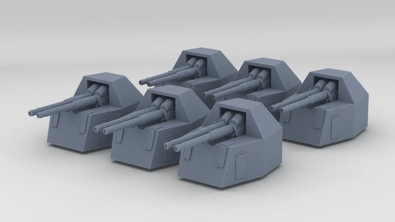 1/200 DKM H-39 10.5cm L/65 C/33 Flak Turrets Set (6pcs) - distefan 3d print